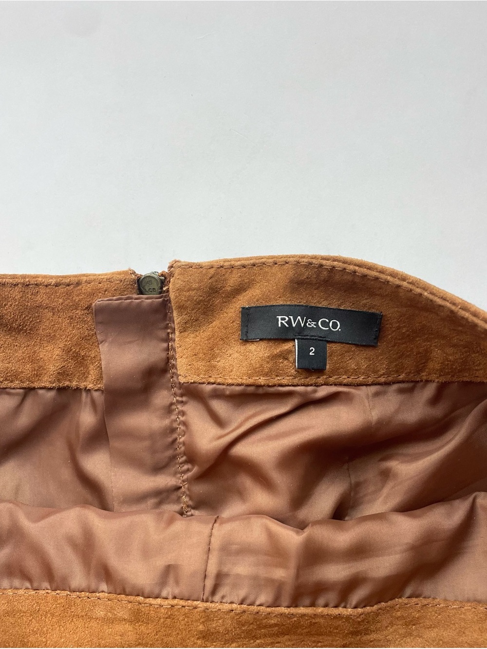 RW&CO. Suede Mini Skirt in Warm Brown y2k - Picture 3 of 8